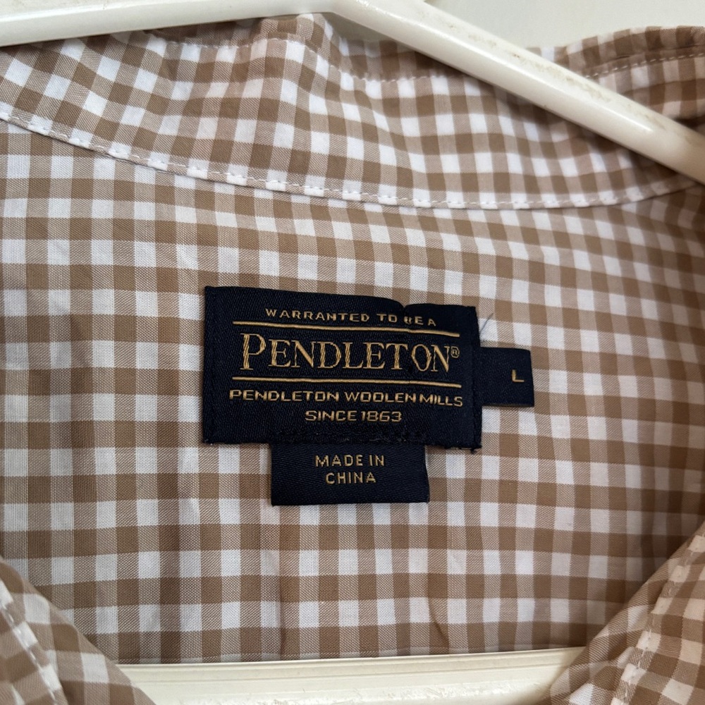 Pendleton Women’s Tan Gingham Button Down Collare… - image 2